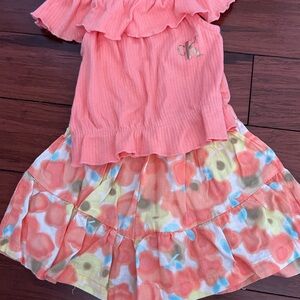 Calvin Klein Jeans Orange Floral Skirt